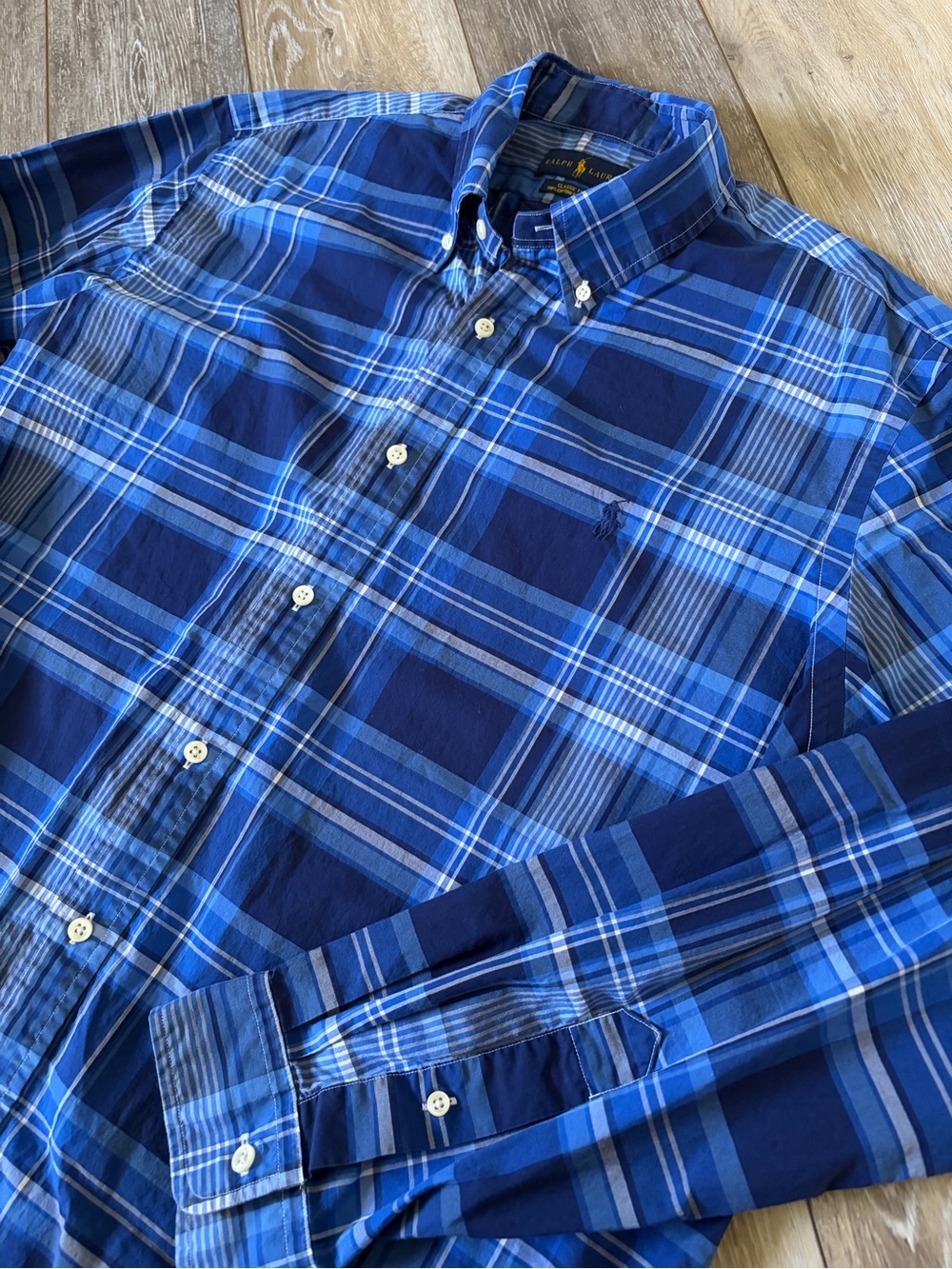 Ralph Lauren Blue Multi-Plaid Button-Down Shirt - Picture 2 of 6